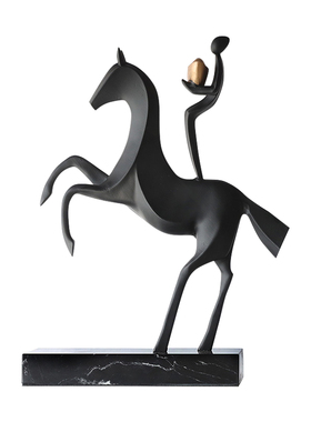 马上有钱摆件现代简约抽象装饰品