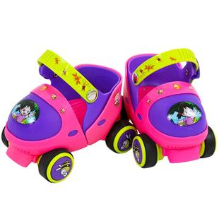 玄凌溜冰鞋儿童双排轮四轮鞋4轮旱冰鞋小孩3-6岁滑冰鞋女童初学者