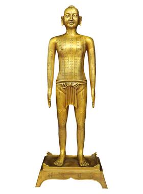 黄铜客厅中医院针灸穴位铜人摆件