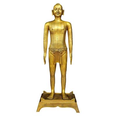 黄铜客厅中医院针灸穴位铜人摆件