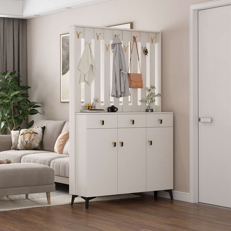 入户鞋柜带挂衣架一体家用门玄关门口柜现代衣帽屏风隔断客厅简约