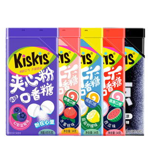 KisKis酷滋无糖口香糖木糖醇夹心薄荷清新口气糖果表白情话抽纸