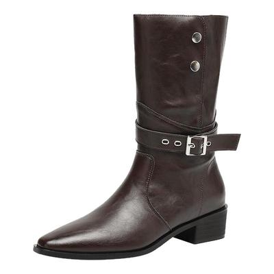 达芙妮高跟中筒靴美拉德骑士靴女