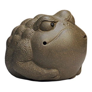 宜兴紫砂茶宠摆件小雕塑茶玩可养工艺精品手工怪萌金蟾正品