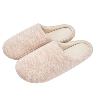 洁丽雅轻音棉拖鞋女款日式秋冬室内家居木地板软底防滑抗菌拖鞋男