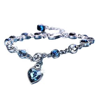 儿童手链女童手环宝宝水晶爱莎蓝色手镯公主女孩钻石饰品小孩首饰