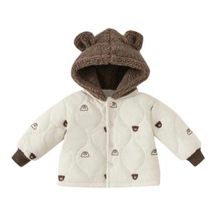 宝宝棉服婴儿加绒外套夹棉加厚秋冬衣服1岁女宝保暖棉衣男宝冬装