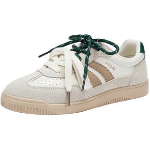 热风平底德训鞋女鞋2025年冬季新款女士芭蕾风休闲鞋子运动板鞋