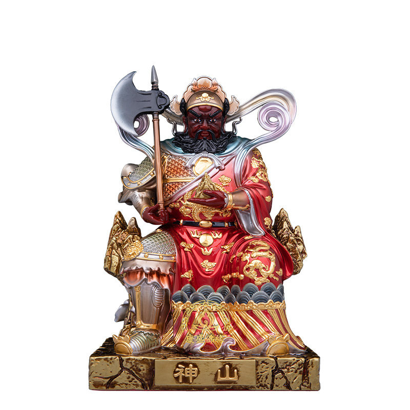 山神爷神像纯铜喷绘中式家居摆件