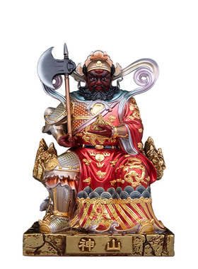 山神爷神像纯铜喷绘中式家居摆件