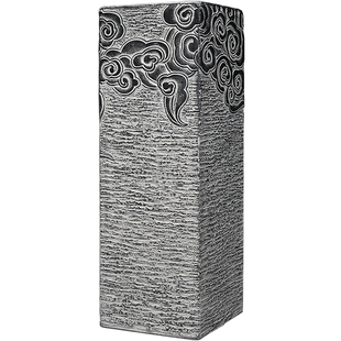 新中式祥云展示柱 仿石柱墩子户外庭院落地摆件狮子佛像盆栽底座