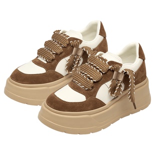 KISSCAT接吻猫[7CM南瓜车长腿鞋]26春新厚底板鞋松糕鞋厚底小白鞋