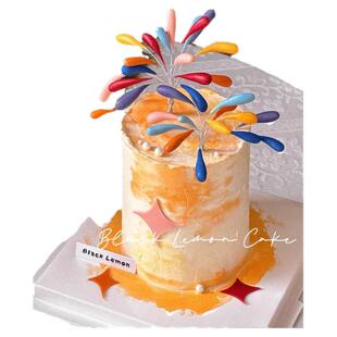 2026新年元旦春节彩色火花蛋糕装饰插件新春跨年夜氛围感烘焙装扮