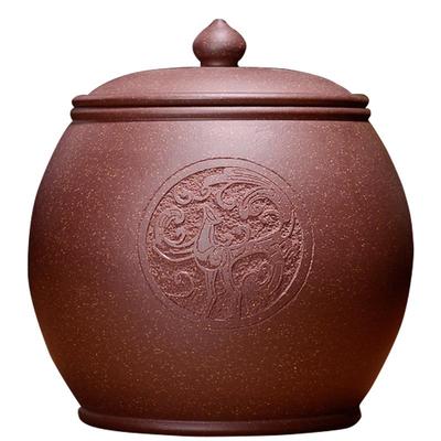 宏中宜兴紫砂茶叶罐陶瓷一斤装