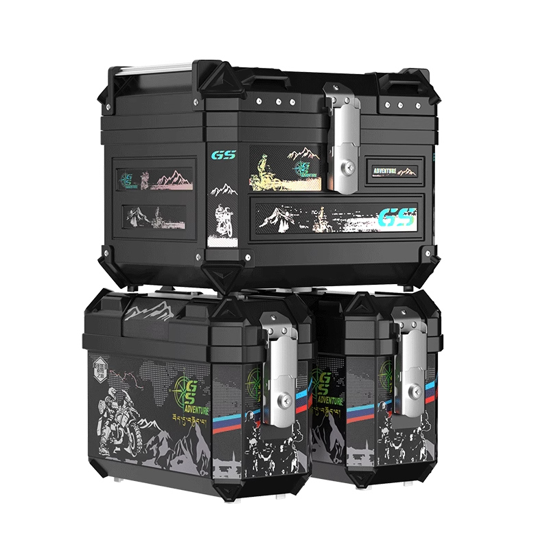 摩托车尾箱大容量后备箱防水耐摔踏板电动车三箱通用非铝合金边箱