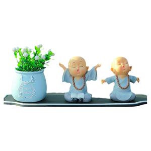 创意小和尚车载摆件可爱车内装饰品车上个性汽车用品大全高档男女