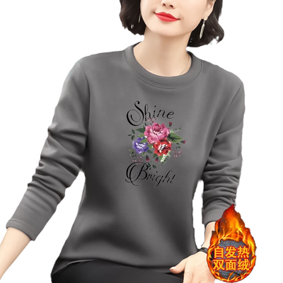 德绒打底衫加厚韩版宽松印花T恤