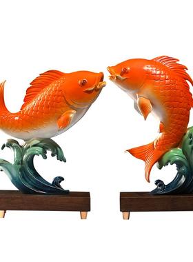 鱼酒柜摆件铜年年有余