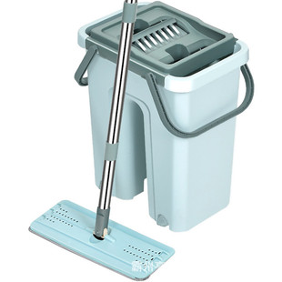 刮刮乐懒人拖把滚轮免手洗不锈钢360度平板墩布拖板超长杆子配件