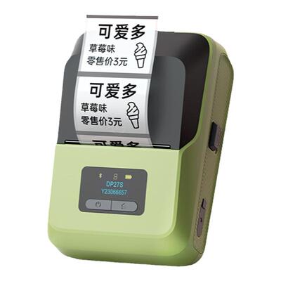 德佟DP27S透明标签打印机可连手机防水姓名贴纸食品月饼生产日期雪糕冰柜家用办公蓝牙手持小型打价格标签机