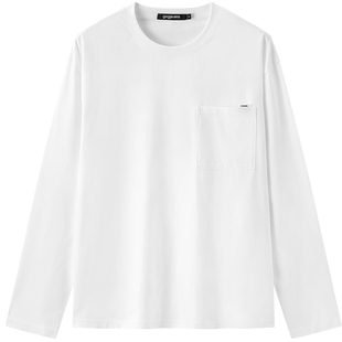 gxg.jeans男装 多色口袋设计纯棉宽松圆领长袖T恤男 春秋热销