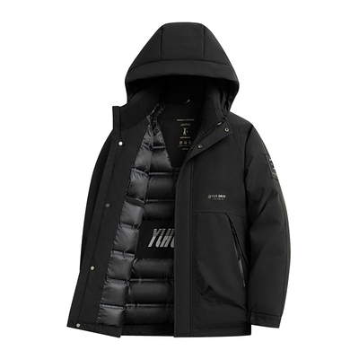 马克华菲冬季工装风连帽羽绒服男