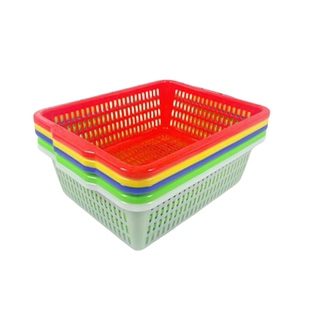 商用收餐盆安检盆酒店餐厅大号餐具收纳盒长方形塑料盆特厚下栏盆