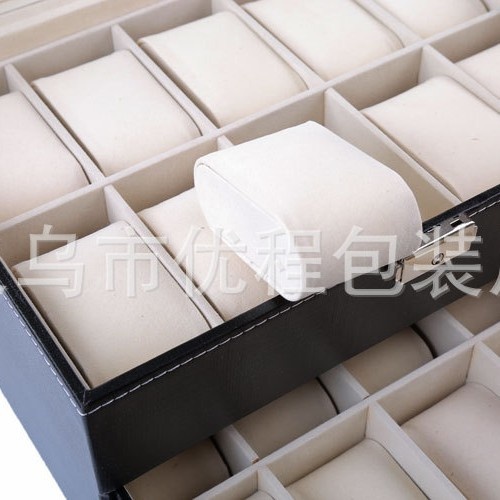 现货批发20位手表盒盒盒双层展示手表表展示手表盒木质带天窗