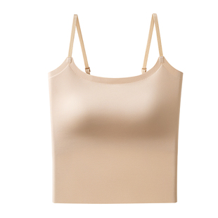 三伏天晒背专用女吊带肚兜带胸垫背心晒太阳瑜伽运动天灸薄上衣服