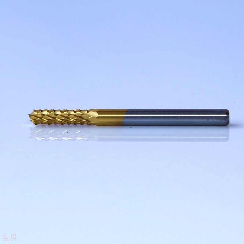 新款TiNPCB镀钛整体钨钢涂层电路板鱼尾玉米定柄铣刀（金色镀膜）