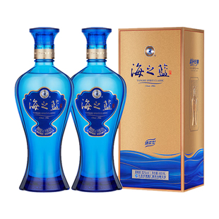 【官方正品】洋河海之蓝52度480ml*2瓶双支绵柔型浓香白酒-常规版