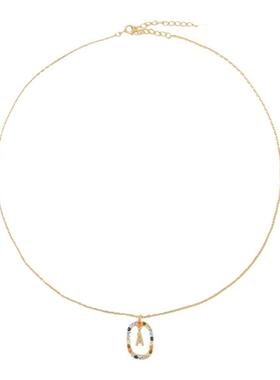 AWE官方彩色宝石组合24字母项链