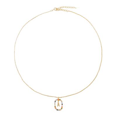 AWE官方彩色宝石组合24字母项链