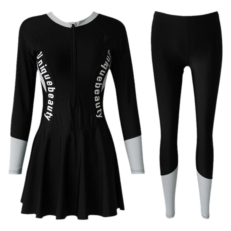 长袖长裤防晒潜水服游泳衣女大码