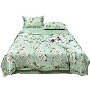 心恋天丝夏凉被四件套夏季空调被子可水洗可机洗双人薄款