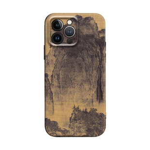 中国风故宫国画范宽溪山行旅图适用iPhone17Promax防摔16pro软壳15/14plus苹果13mini手机壳12/11