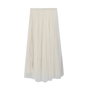 爱西里冬季新款气质温柔高级感重工设计感洋气蕾丝压褶高腰半身裙