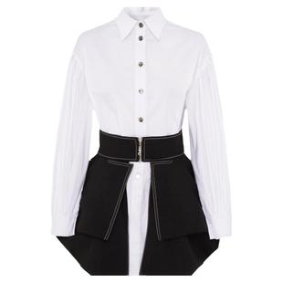 HPLY荷比俪新品女灯笼袖绣花腰封衬衫式连衣裙HYC14750148