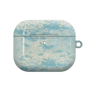 手绘艺术海洋适用于airpods4/3苹果耳机airpods3pro高级感简约韩国进口菲林保护套airpods4pro2/1保护壳时尚