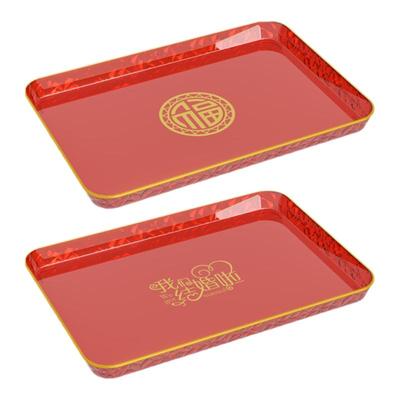 红色长方形托盘塑料放水杯茶盘