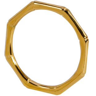 新中式个性竹节玫瑰金戒指钛钢镀18K金简约光面食指戒女时尚饰品