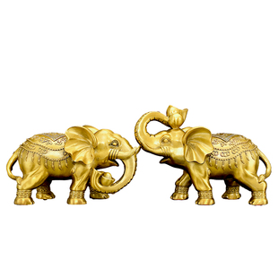 2铜披挂象摆件铜象 黄铜大象家居办公室玄关店铺装饰工艺礼品