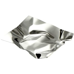 小西家北欧轻奢波浪纹托盘不锈钢玄关钥匙收纳盘银色零食盘装饰盘