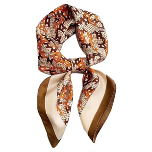 新款70印花小方巾女秋冬百搭洋气小披肩丝巾空姐领巾护颈围巾围脖