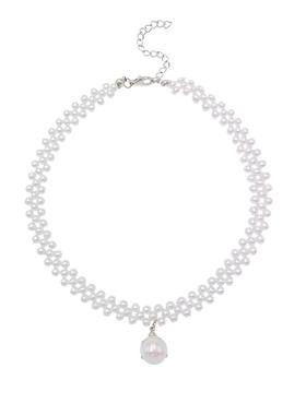 镶钻珍珠项链女日韩chocke2024年少女儿童饰品百搭项圈短款锁骨链