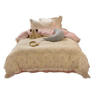 甜美kt猫床上四件套2025新款木棉被套床单学生宿舍三件套非全纯棉