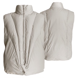 解构马甲棉服背心秋冬短款背心棉服男中性风外套cleanfit情侣马甲