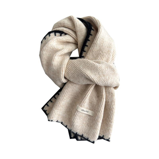 围巾女冬季2025新款含羊毛混纺复古正流行时尚秋冬学生围脖配大衣