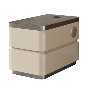 意式轻奢沙发侧边柜客厅实木烤漆高级感可移动岩板充电边几小桌子