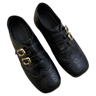 英伦风搭扣加绒保暖一脚蹬乐福鞋